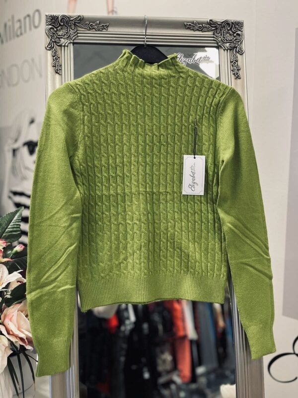 Поло блузка от плетиво с плетка в зелено elizabeth