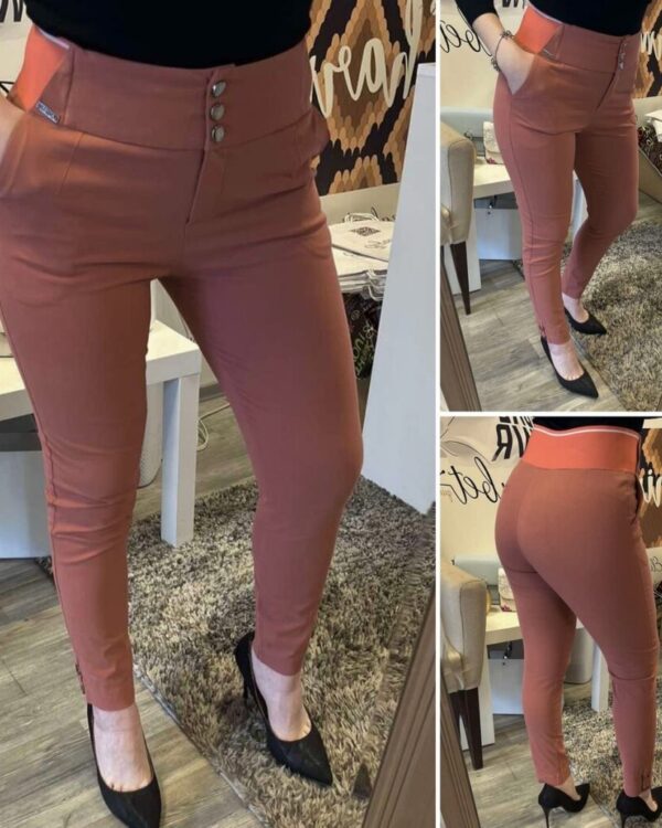 Стилен Slim панталон в прасковено