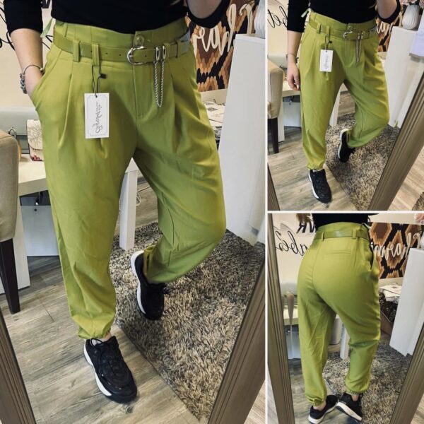 Стилен свободен панталон в зелено елизабет.бг