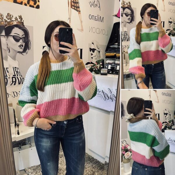 Шарен пуловер 5 цвята