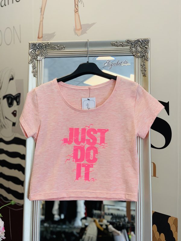 Къса розова тениска Just Do It elizabet.bg