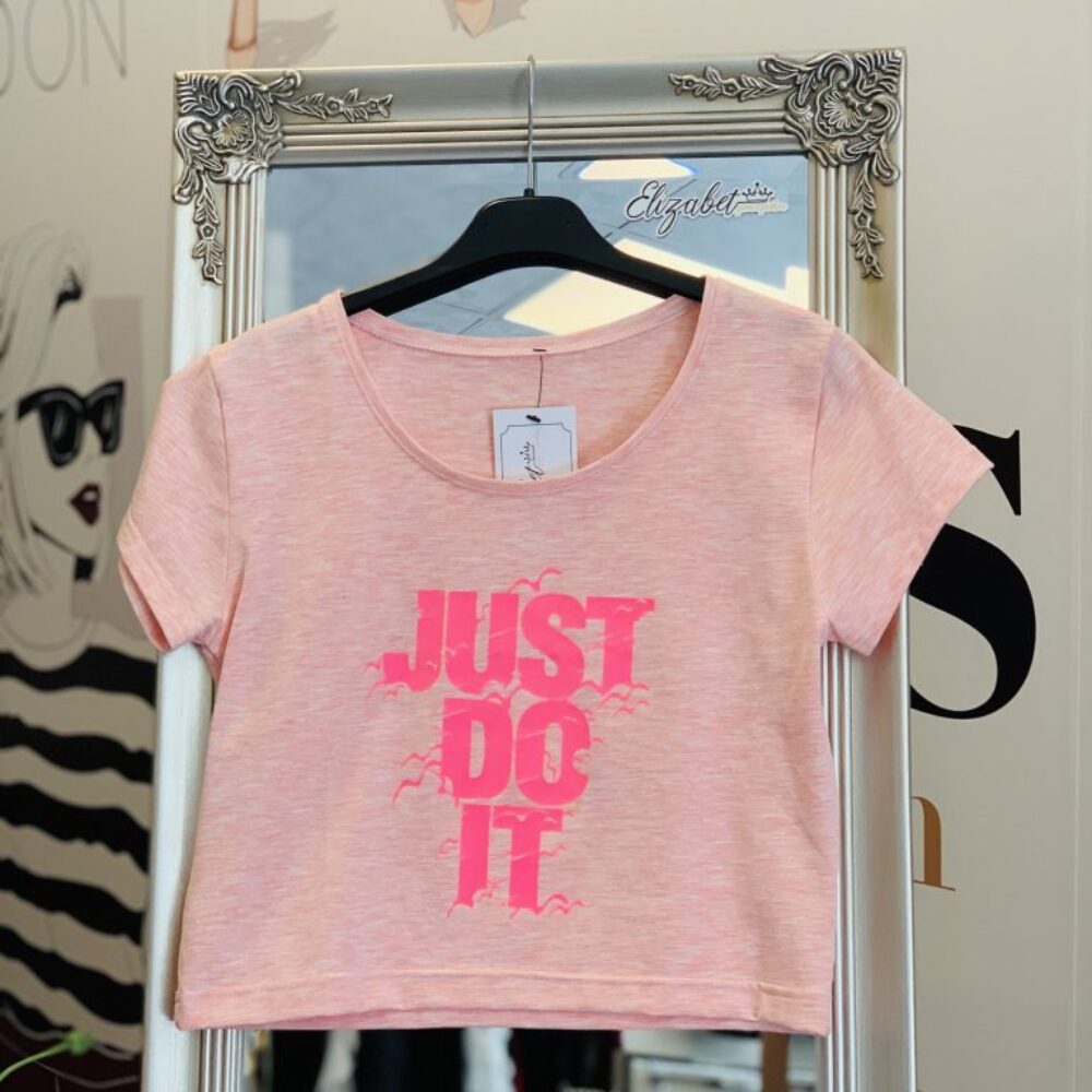Къса розова тениска Just Do It elizabet.bg