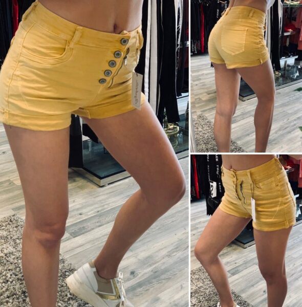 Жълти спортни къси панталонки