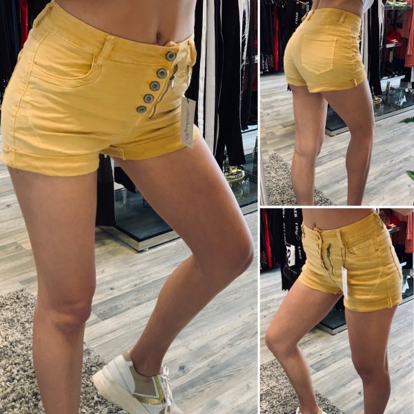 Жълти спортни къси панталонки