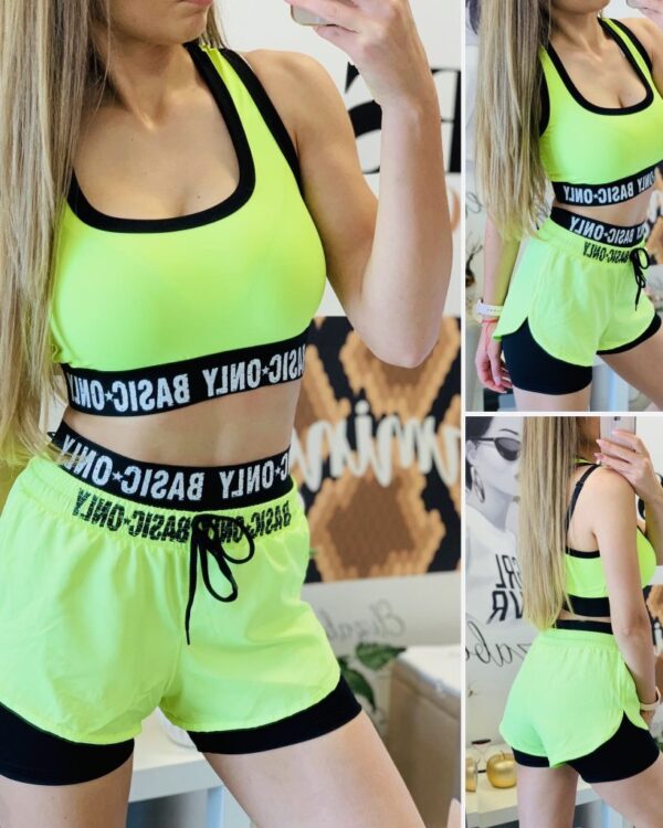 Екип шорти, клин, бюстие Basic Black&Yellow
