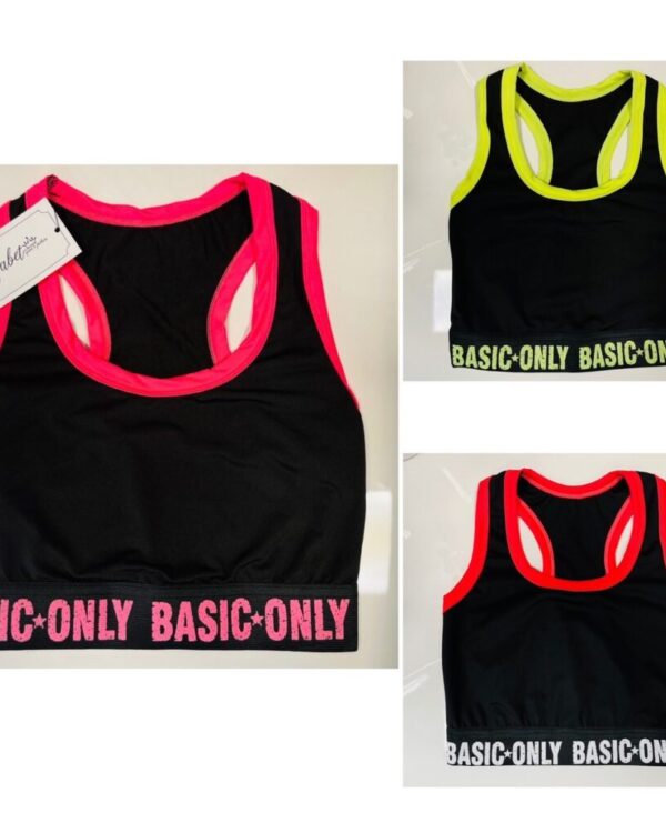Спортно бюстие в черно и неон Basic
