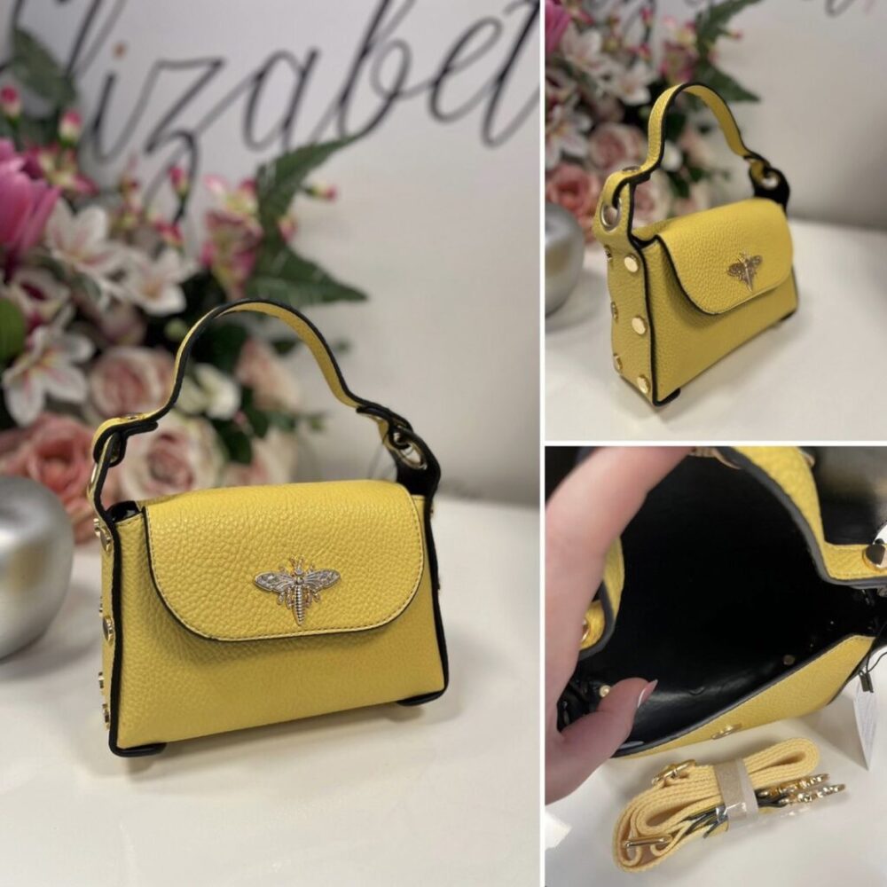 Кокетна дамска чанта с пчеличка в жълто елизабет.бг онлайн