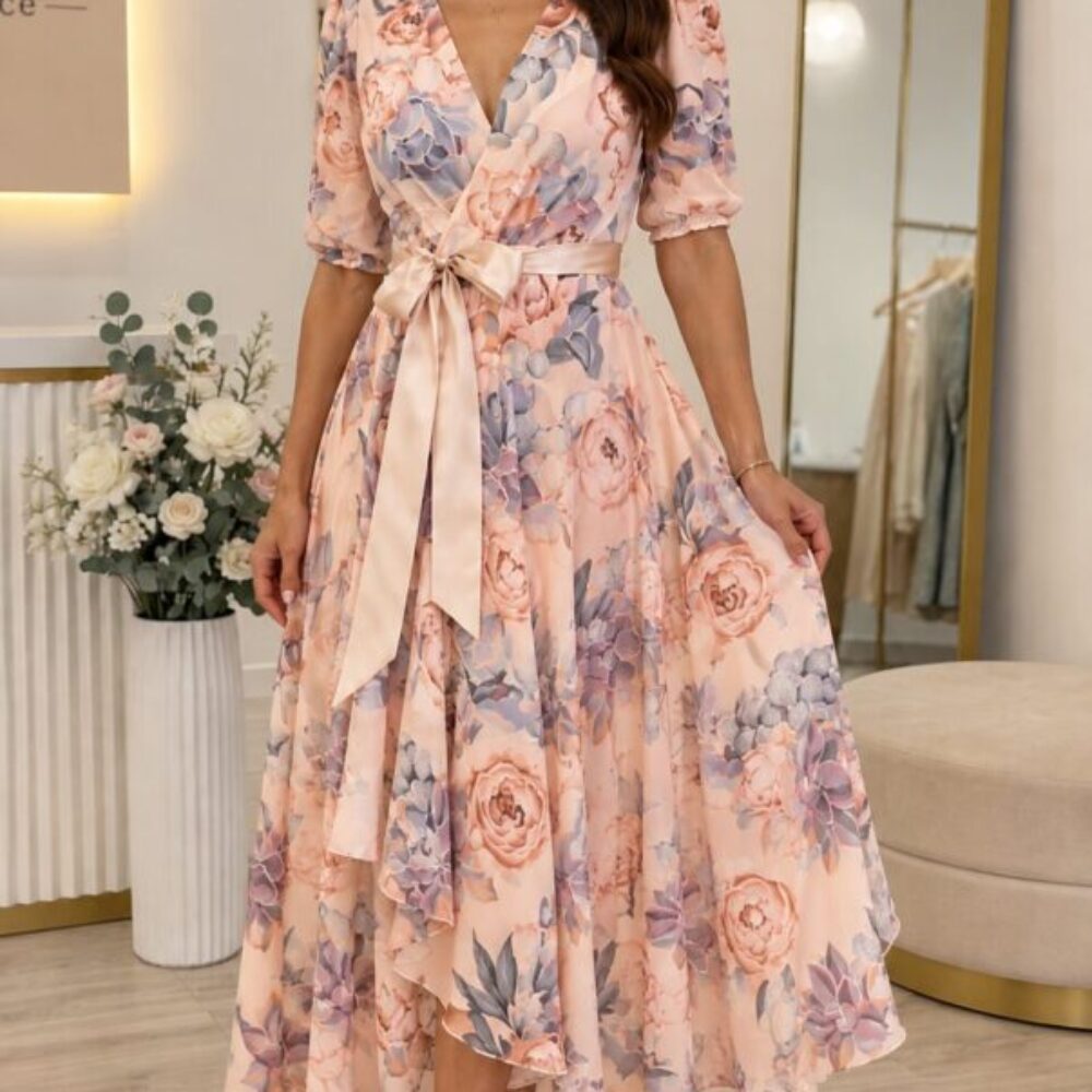 Дълга ефирна рокля Peach Blossom Elegance elizabet.bg
